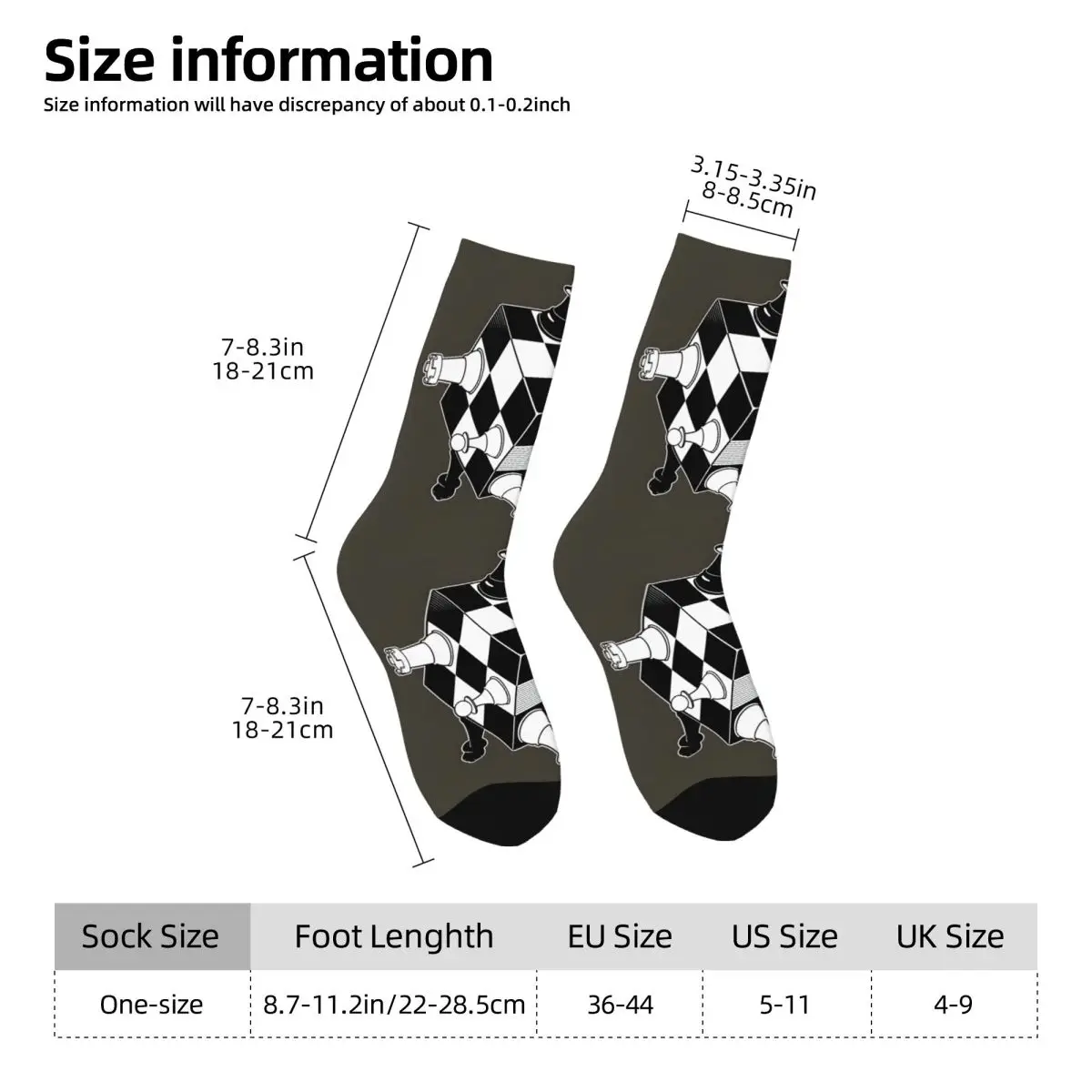 Chess Puzzle Men Women Socks Windproof Novelty Spring Summer Autumn Winter Stockings Gift