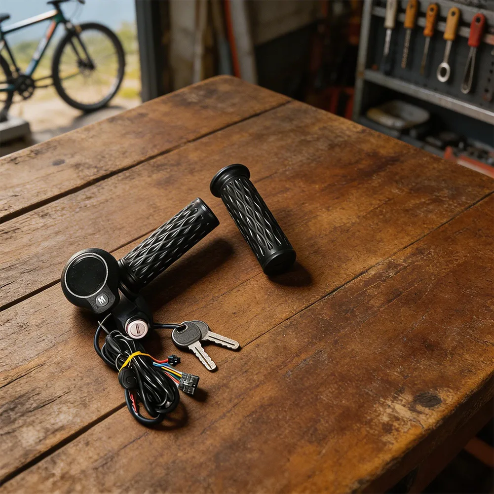 

Ручка газа для электровелосипеда/электросамоката с круглым дисплеем, монитором скорости и пробега, переключателем на руле