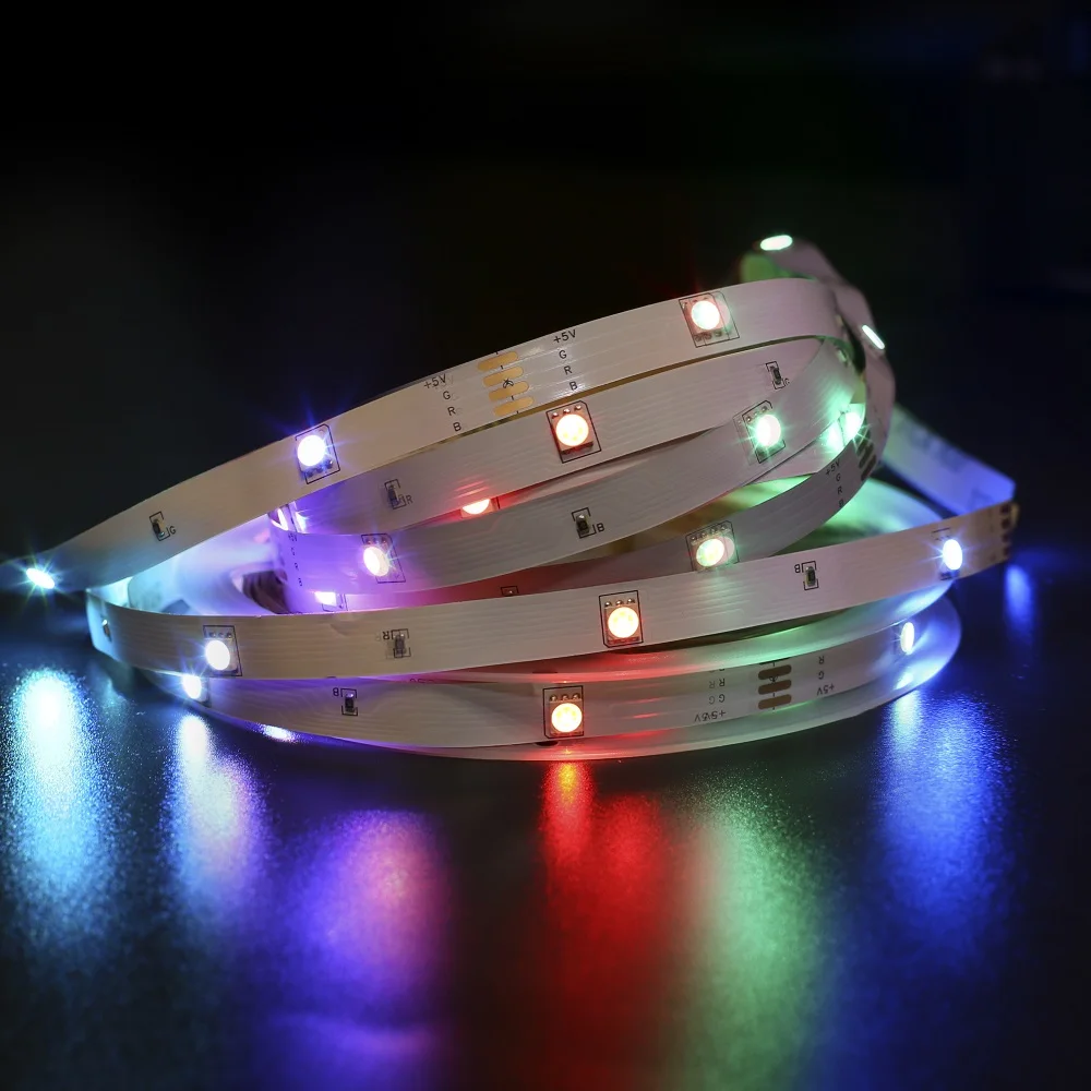 1M/3.28Feet RGB LED Light Strips Kit 3 Key Button Control USB 5V Tape for TV Backlight Home Festival Decoration Flexible Ribbon