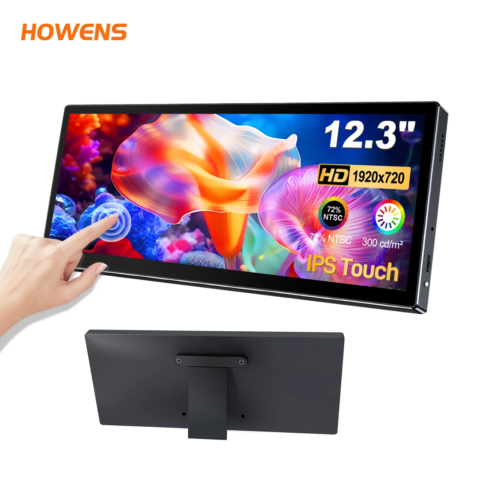 12.3 inch 8:3 1920*720 Touchscreen Monitor for PC Computer Display  Laptops Secondary Screen Extra Monitor 60Hz VESA 75*75mm