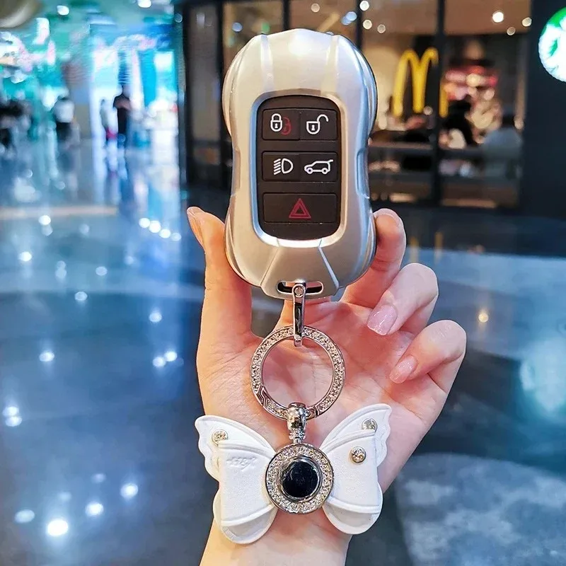 For Land Rover Range Rover Evoque Vogue Discovery Sport Zinc Alloy Silver Car Key Case Keyless Cover Key Shell Car Accessories