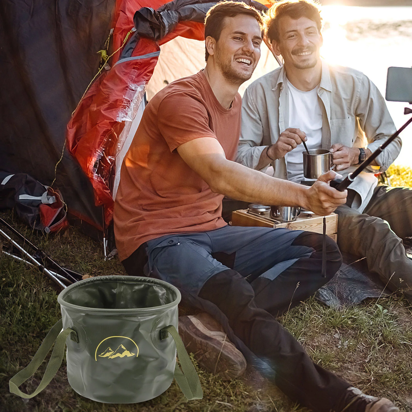 حوض غسيل متعدد الوظائف قابل للطي للتخييم في الهواء الطلق والمشي لمسافات طويلة وحوض استحمام القدم وتوفير المساحة وحوض مياه مدمج وخفيف الوزن