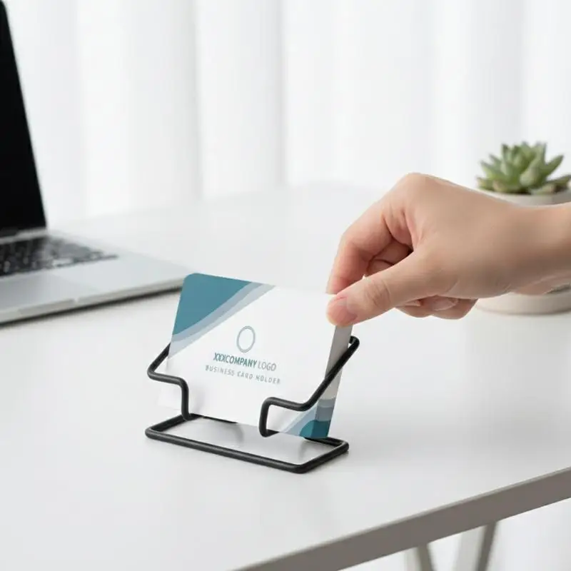 Acrylic Business Card Holder Desktop Display 2-Tier Card Rack For Office Reception Table Business Organizer