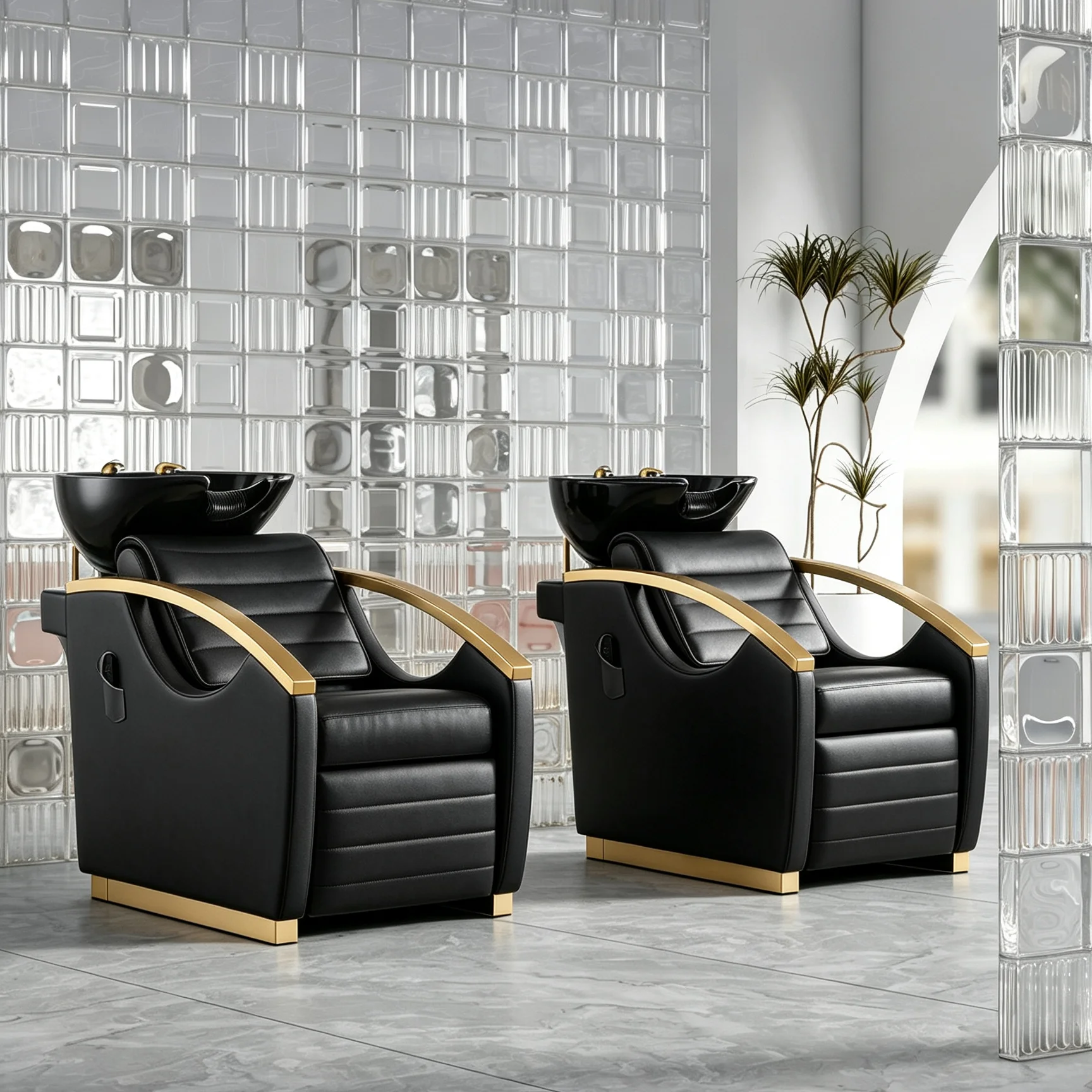 Beige Modern Barbershop Backwash Beauty Salon Equipment Washing Station Hair Salon Electric Shampoo Bowl And Shampoo Chair