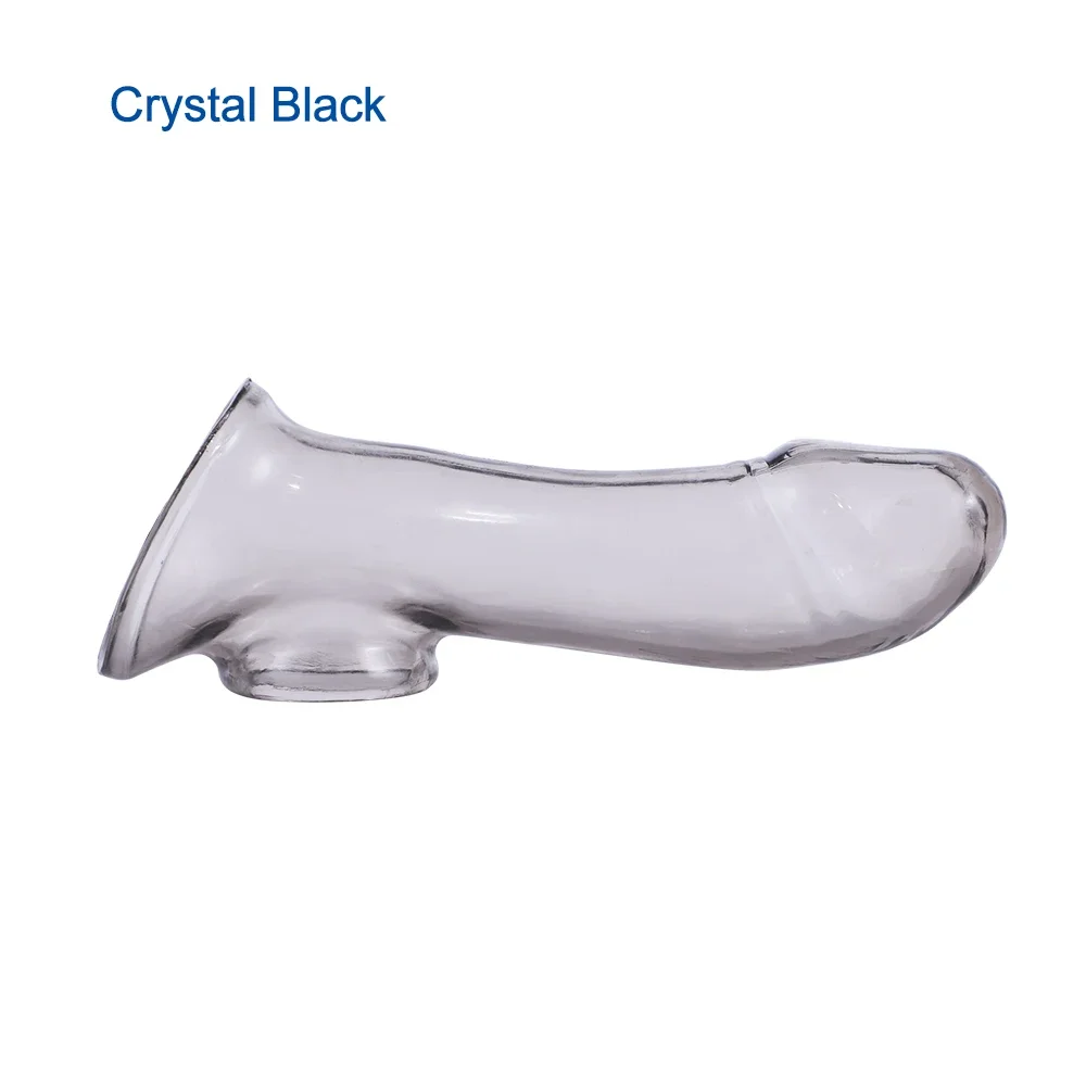 Realistic Penis Sleeve Delay Ejaculation Clear Crystal Dildo for Men G Spot Dick Enlargement Reusable Condom Sex Adult Products