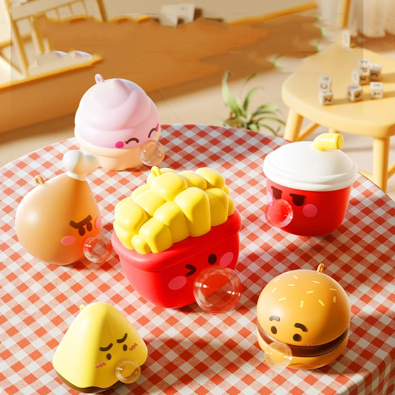Cute Food Series Spitting Bubbles Squishy Squeeze Toys Anxiety Stress Relief Sensory Antistress Toys For Adults Kids Toys Gifts