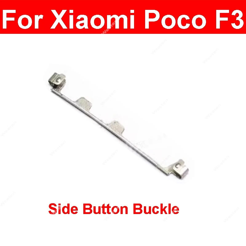 Side Button Buckle Bolt Bracket For Xiaomi Poco F3 M2012K11AG Power Volume Key Switch Bracket Snap Gasket Replacement Parts