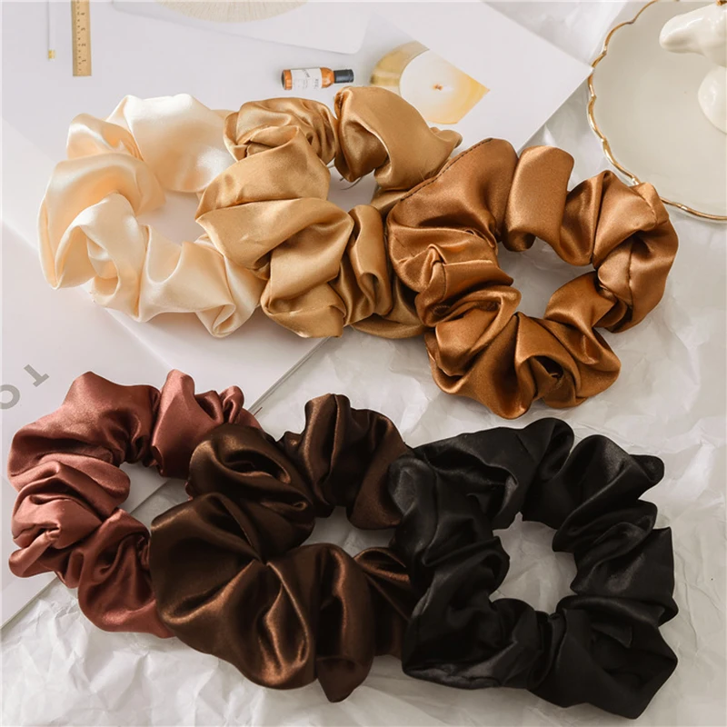 58 Colors Vintage Satin Hair Ties for Women Girls Ponytail Holder Scrunchies Rubber Bands Hair Bands Fashion Hair Accessories