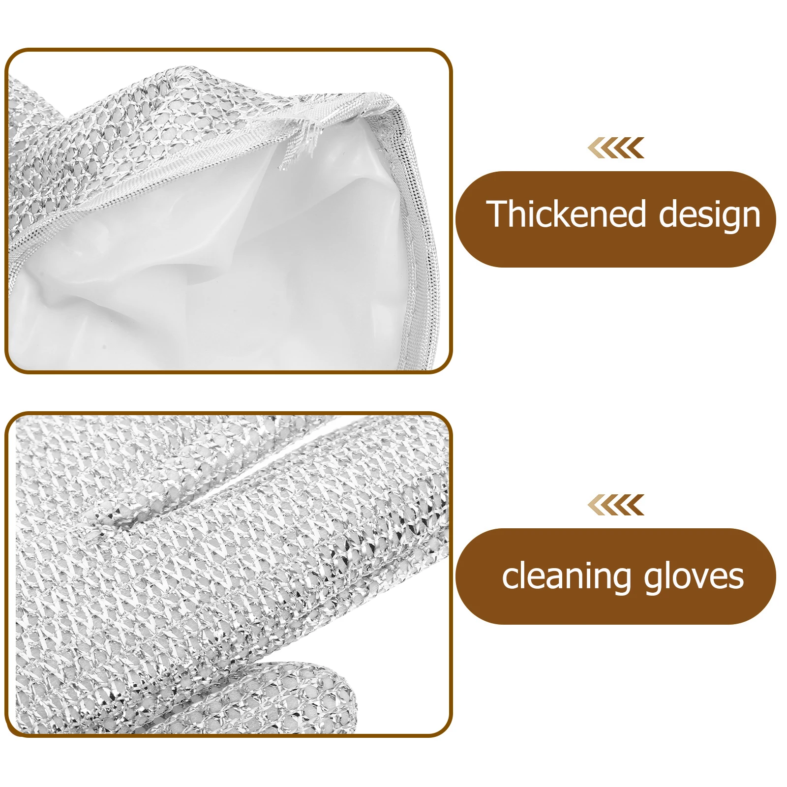 

1 Pair Tin Foil Cleaning Gloves Dishwashing Long Waterproof Kitchen Heat Resistant Reusable Pot Gloves Steel Wire Durable
