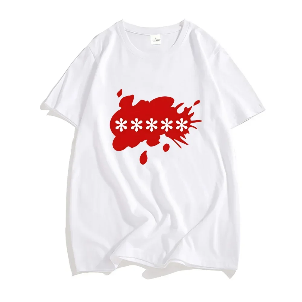 Women Persona 5 Futaba Sakura Blood Splash Symbol Graphic T Shirt Anime Cosplay Short Sleeve O-neck Casual Cotton Streetwear Tee