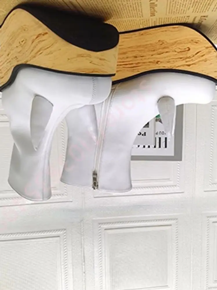 

Thick Sole Wood Grain Devil Horn Short Boots 2026 Autumn New Round Street Punk Rock Fashion Party Casual Stage Performance Boots