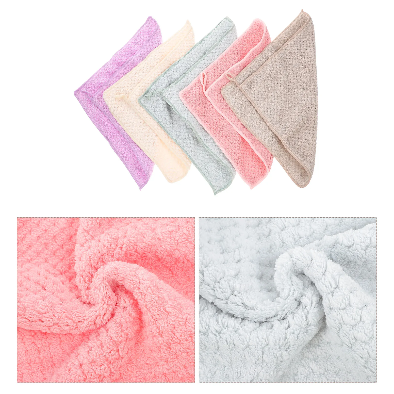 

10pcs Coral Fleece Hand Towels Fast Drying Water Absorbent For Kitchen Bathroom Home Hanging Loop Reusable Towel Set