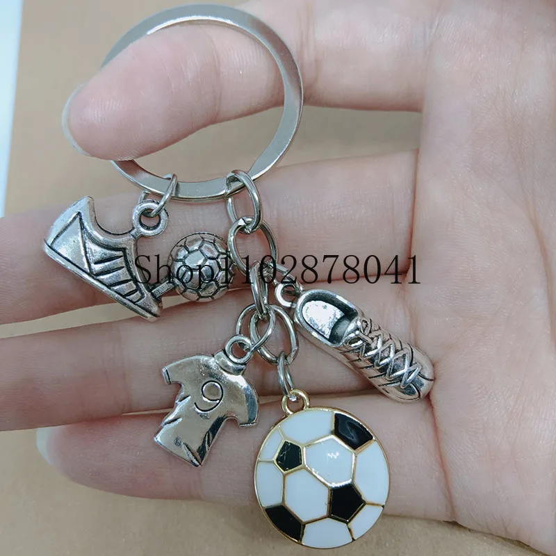 Fashion Jewelry Alloy Pendant Keychain Dripping Oil Football Sneakers Exquisite Gift