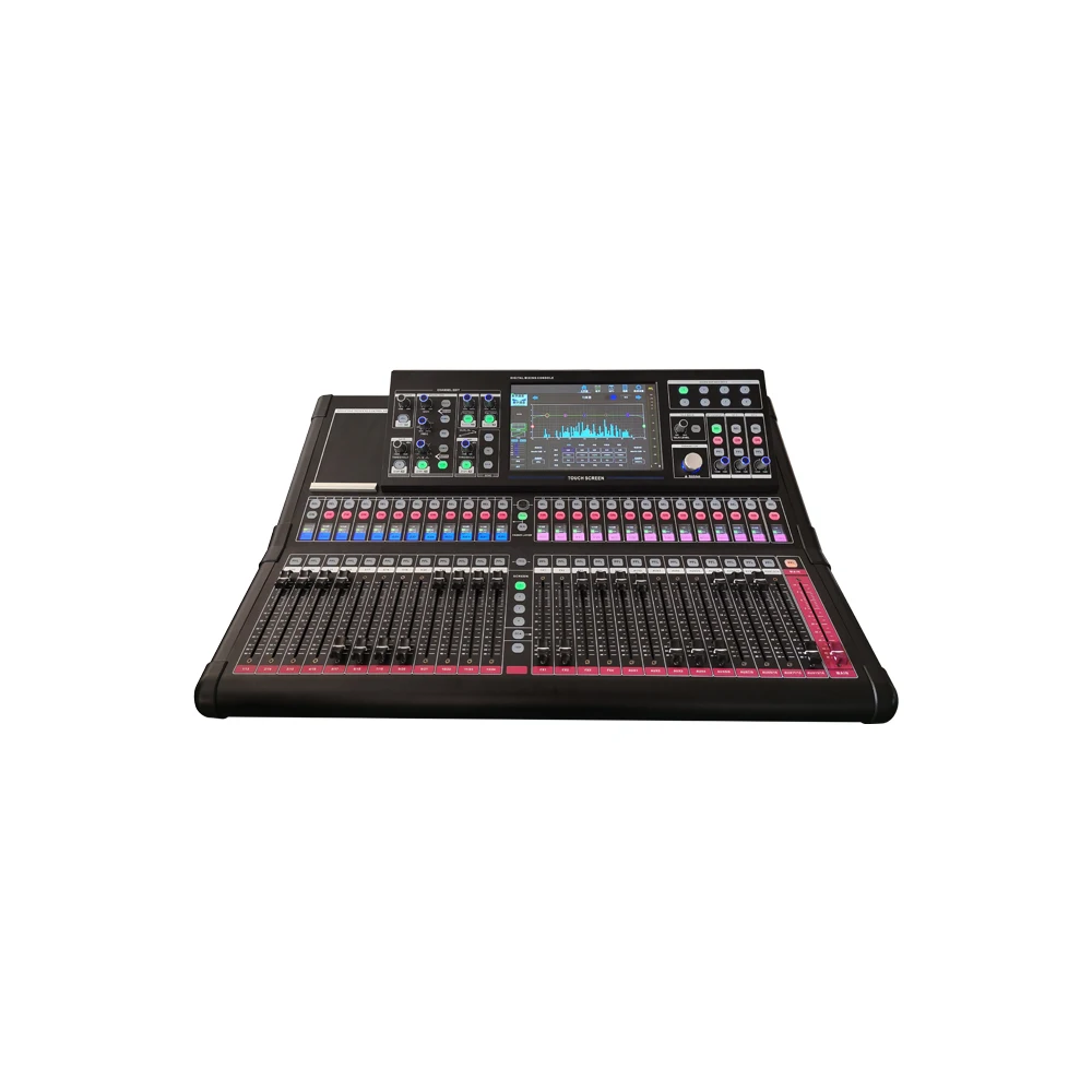 IPALEAD MC-624 24-Channel Digital Mixer XLR/TRS/RCA Inputs/Outputs Plastic Construction Surround Sound 48V Powered 1-Year