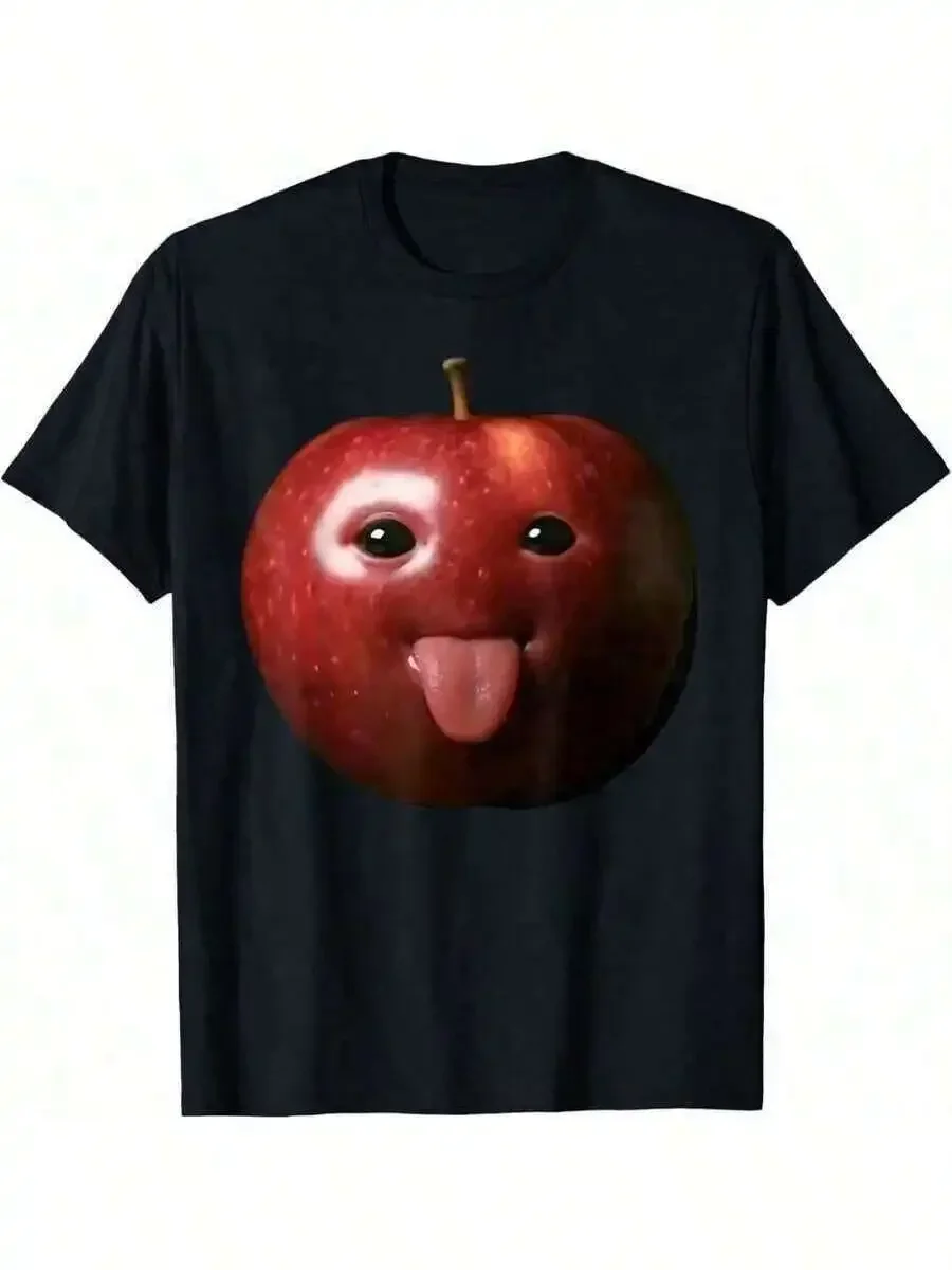 Funny Silly AI Apple Gen Z Meme BrainRot Humor Tongue Out T-Shirt