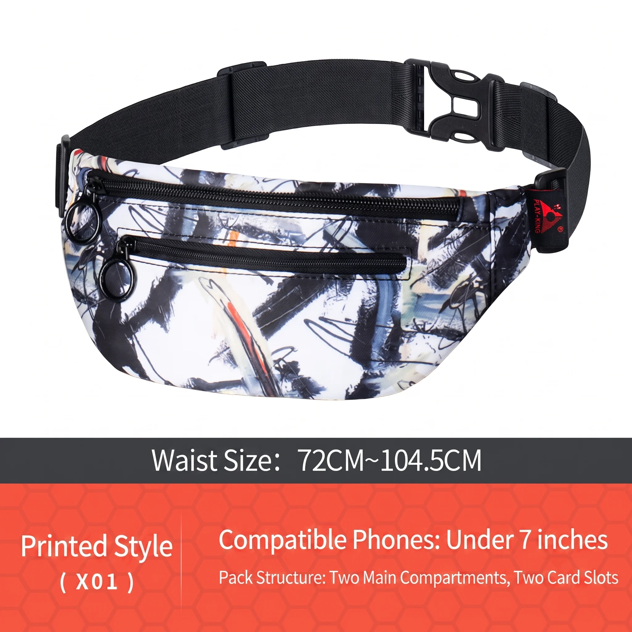 Outdoor sports waist bag hiking large capacity running fitness waterproof casual fashion multifunctional mobile phone waist bag
