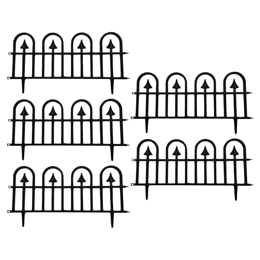5Pcs No-Dig Garden Edging Border With Spikes, Decorative Landscape Fence Panels For Outdoor Yard & Flower Bed