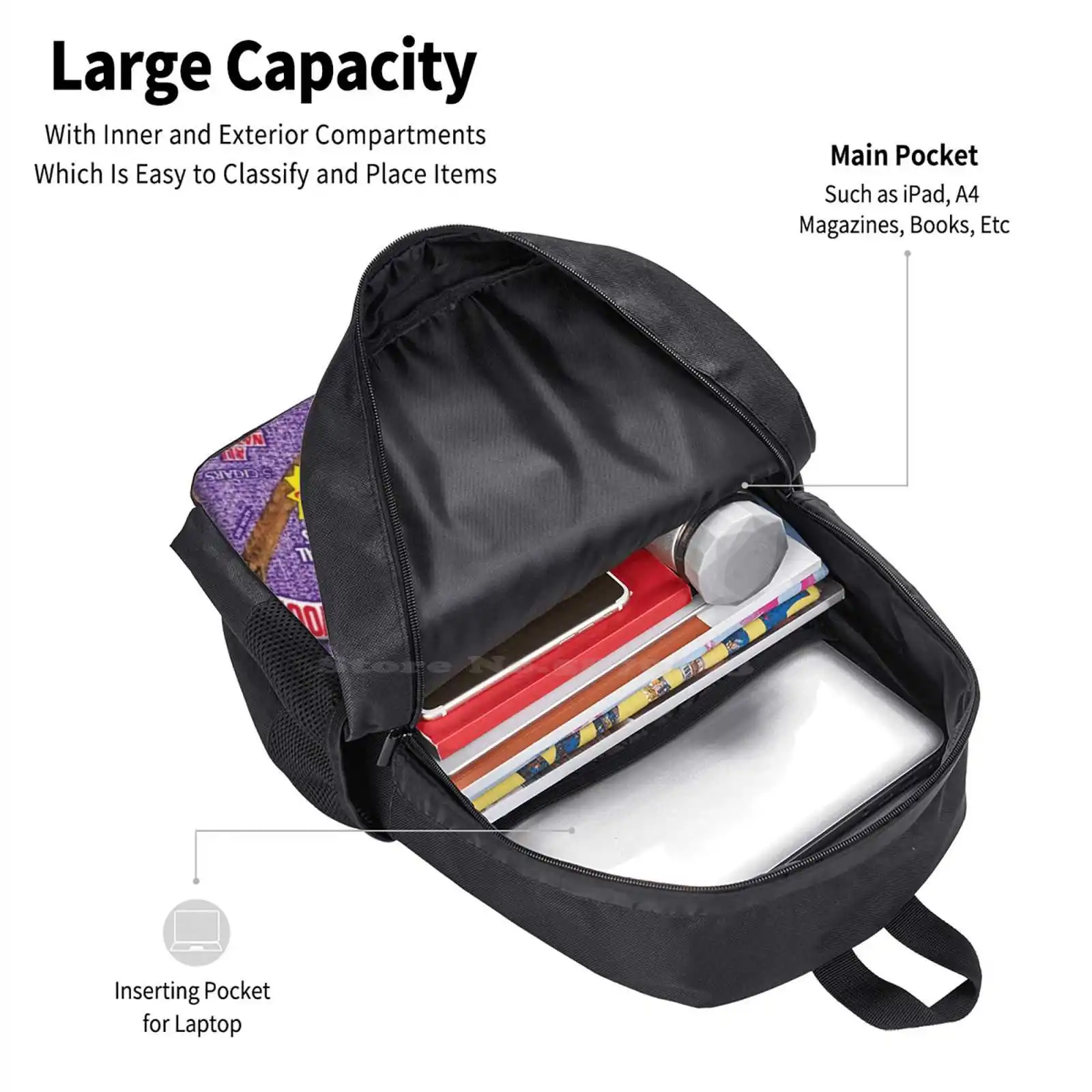 Only Backwoods School Bag Big Capacity Backpack Laptop Backwoods Grape