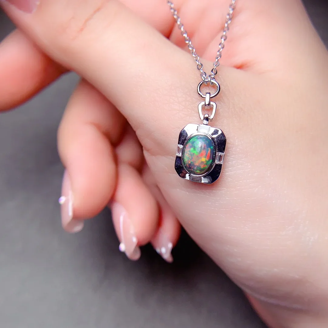 Opal Pendant 925 Sterling Silver Women's free shipping 925 Sterling Silver Jewelry Certified Christmas Jewelry Women's Gems