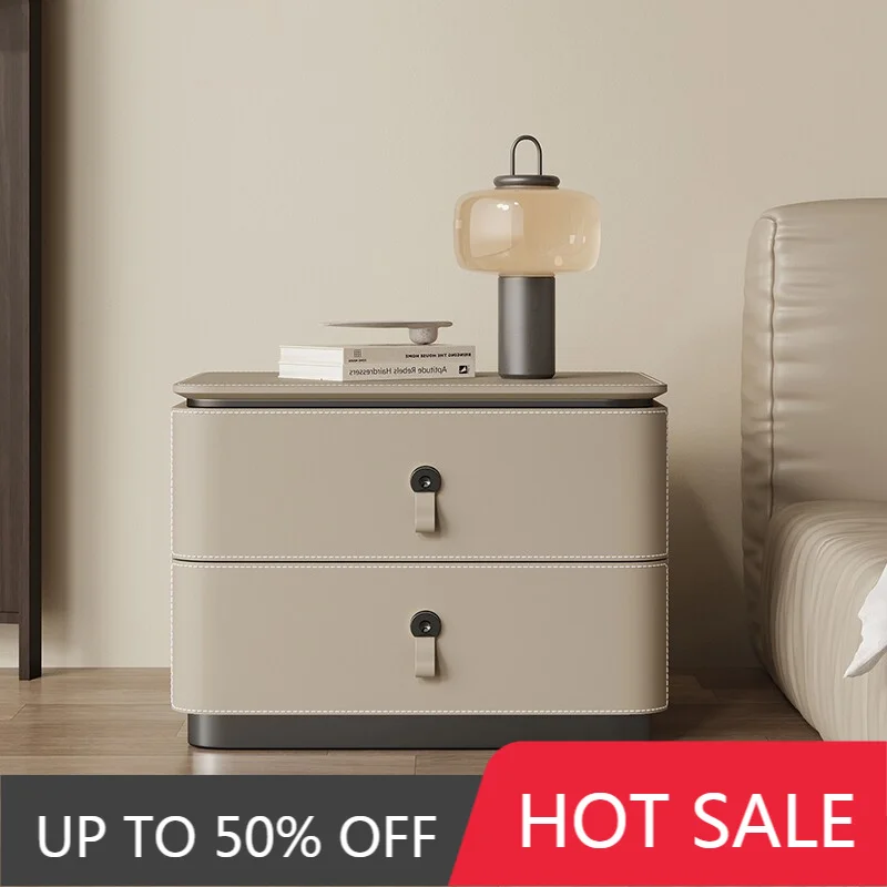 Nordic Trendy Nightstand Luxury Modern Vintage Storage Aesthetic Nightstand Display Comodino Bedroom Furniture