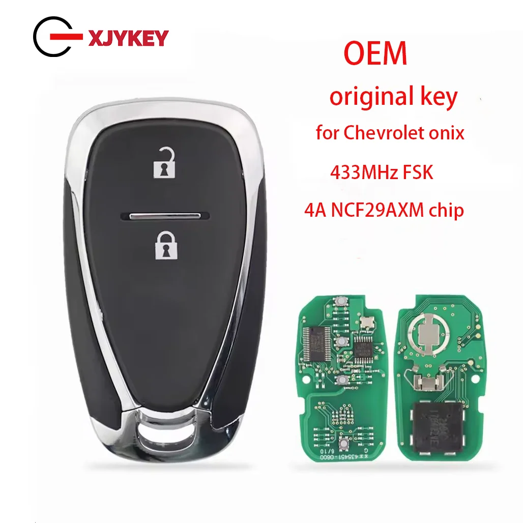 

XJY Car Remote Control Key For Chevrolet JM Trax Tracker Orlando 4A PCF7938X 433.92MHz Original Keyless Promixity Card
