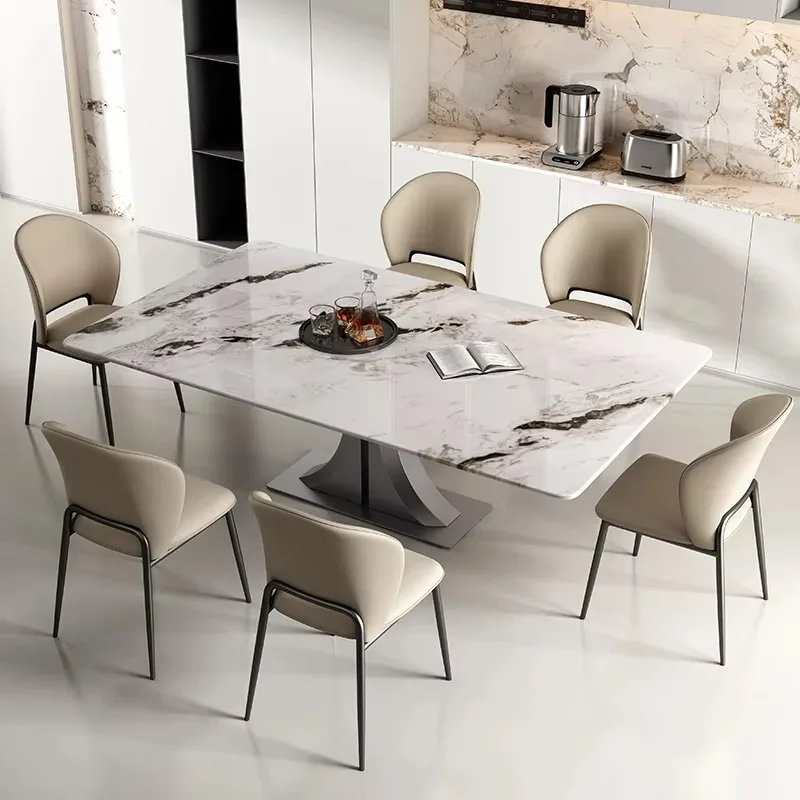 High Quality Modern Dining Table Set Italian Simple Design Dinner Table Luxurious Black Marble Square Dining Table With Chairs
