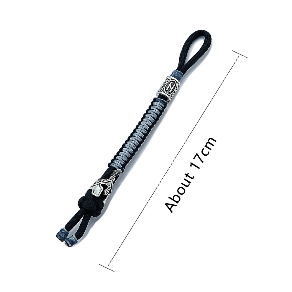 الرجعية المتقشف المحارب سلسلة مفاتيح قصيرة نورس الفايكنج الرونية تميمة مضفر Paracord حبل سكين حلقات مفاتيح السيارة الاكسسوارات اليدوية #3