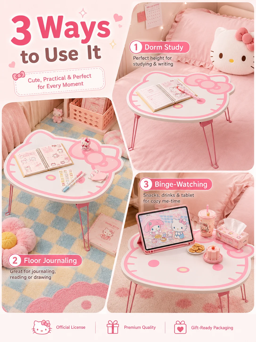 Sanrio Pink Hello Kitty Foldab - огляд і ціна Adjustable Laptop Table