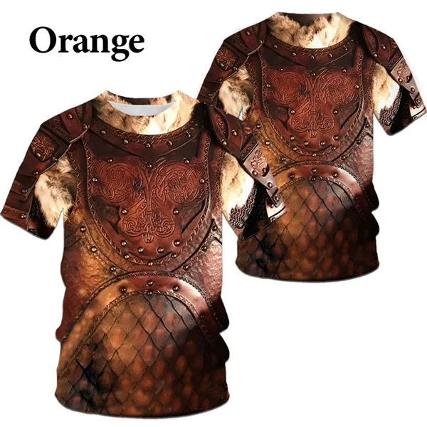 Trendy New Fashion Classic Medieval Armor 3D Printed Men's Crew Neck Short Sleeve Tops T-Shirt