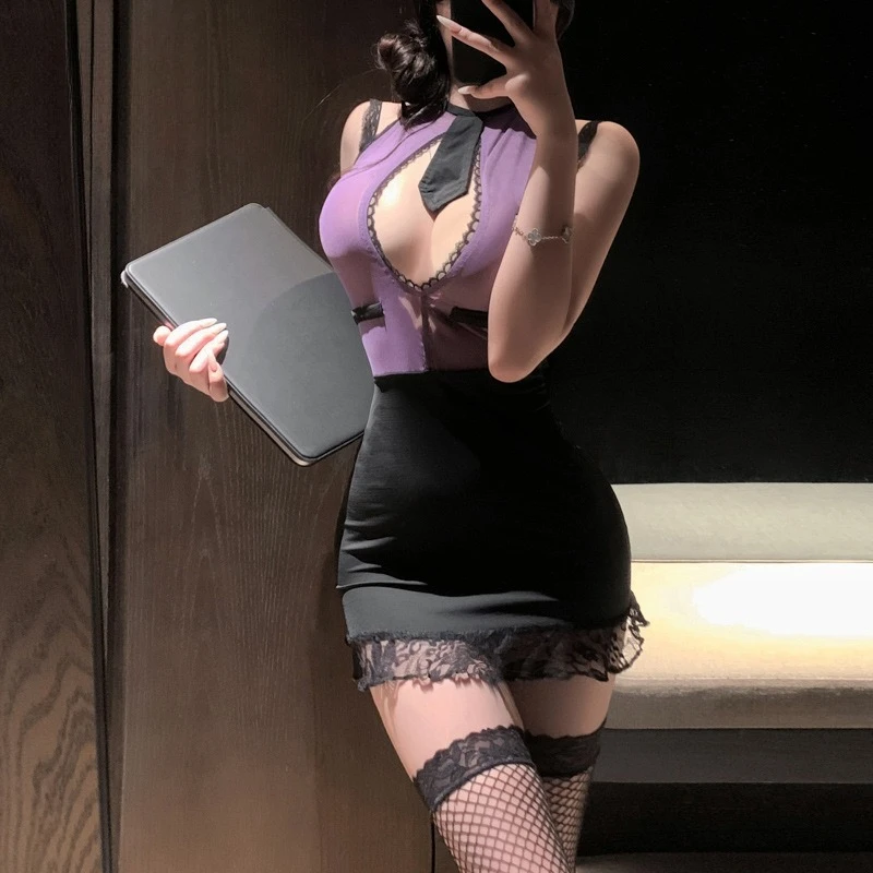 ملابس داخلية مثيرة من شيونغسام، فستان بيبي دول شبكي شفاف مع رباط، ملابس نوم صغيرة للمواعدة، زي مغر