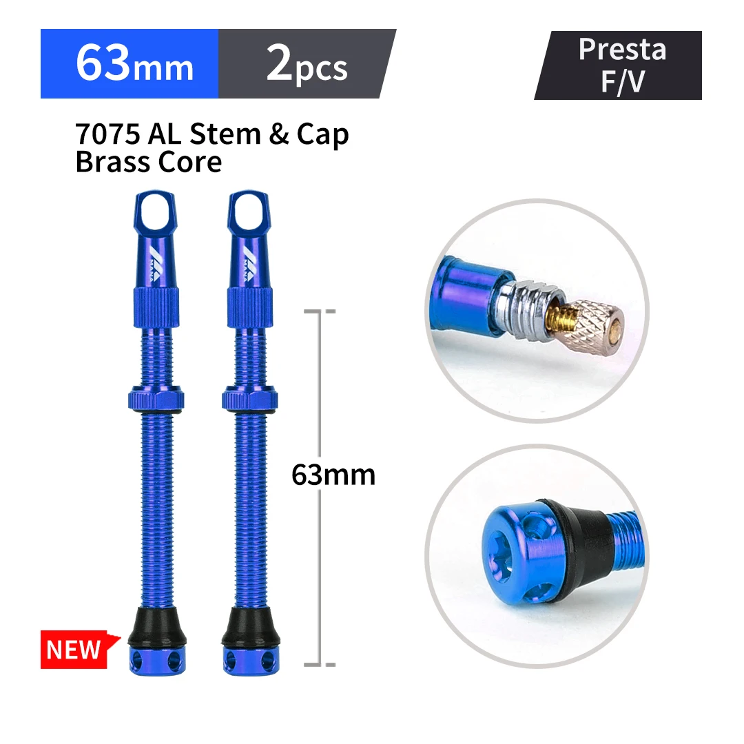 MANA 1 Paar Fiets Presta Ventiel 40/53/63/78/100mm 7075 Aluminium Voor Tubeless Road/MTB/Gravel Bike-ELITEWHEELS Ventiel