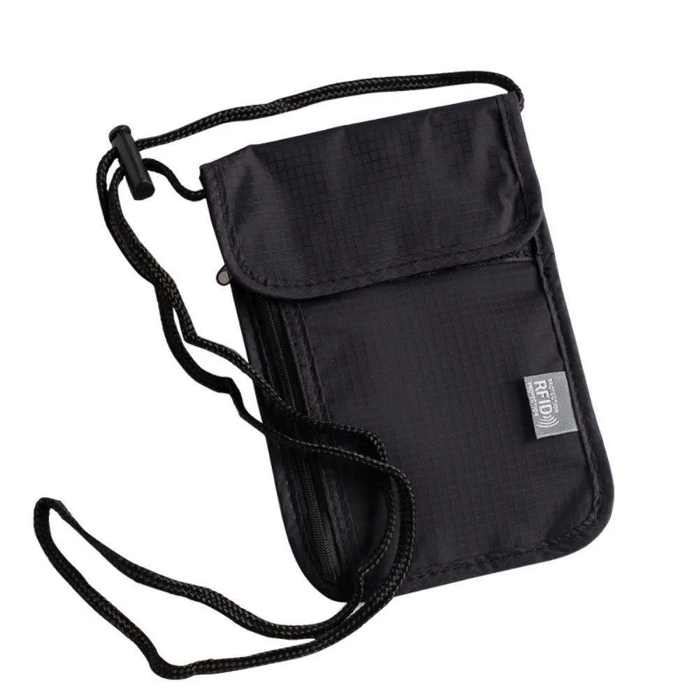 

Anti-Theft RFID Passport Bag Rfid-Blocking Neck Hanging Neck Wallet Multi-Pockets Storage Organizer Document Credit Case