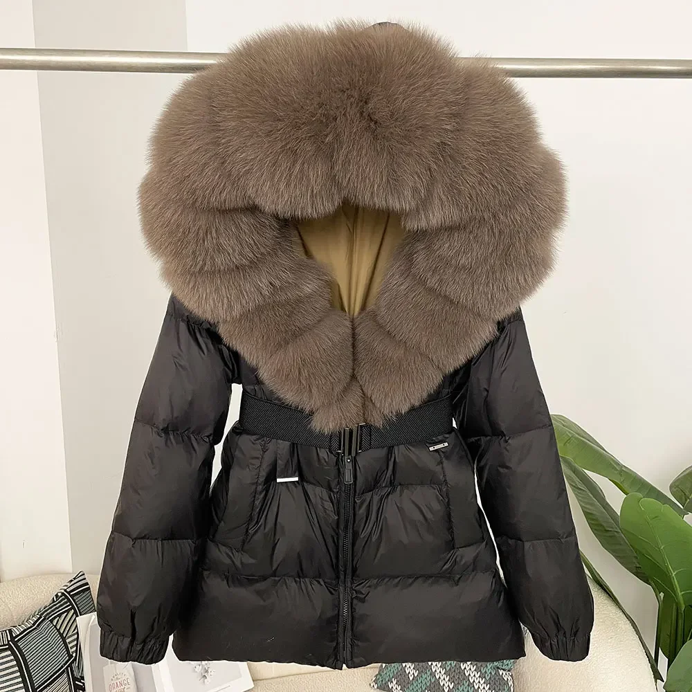 OFTBUY 2024 Winter Puffer Jacket Women Real Fox Fur Hooded Thick Warm White Duck Down Coat Female Parkas Waterproof Fur Jacket