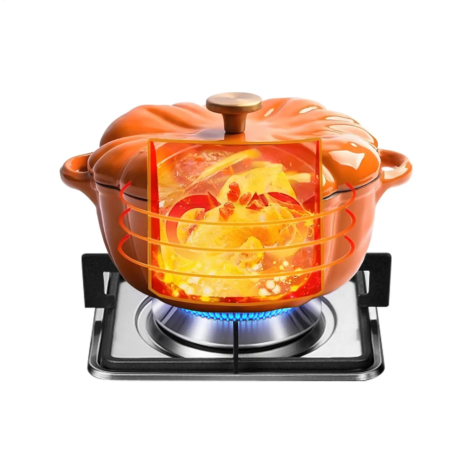 Halloween Pumpkin Bowl Ceramic Pumpkin Casserole Oven-Safe Pot With Lid And Handles, Perfect For Thanksgiving And Halloween