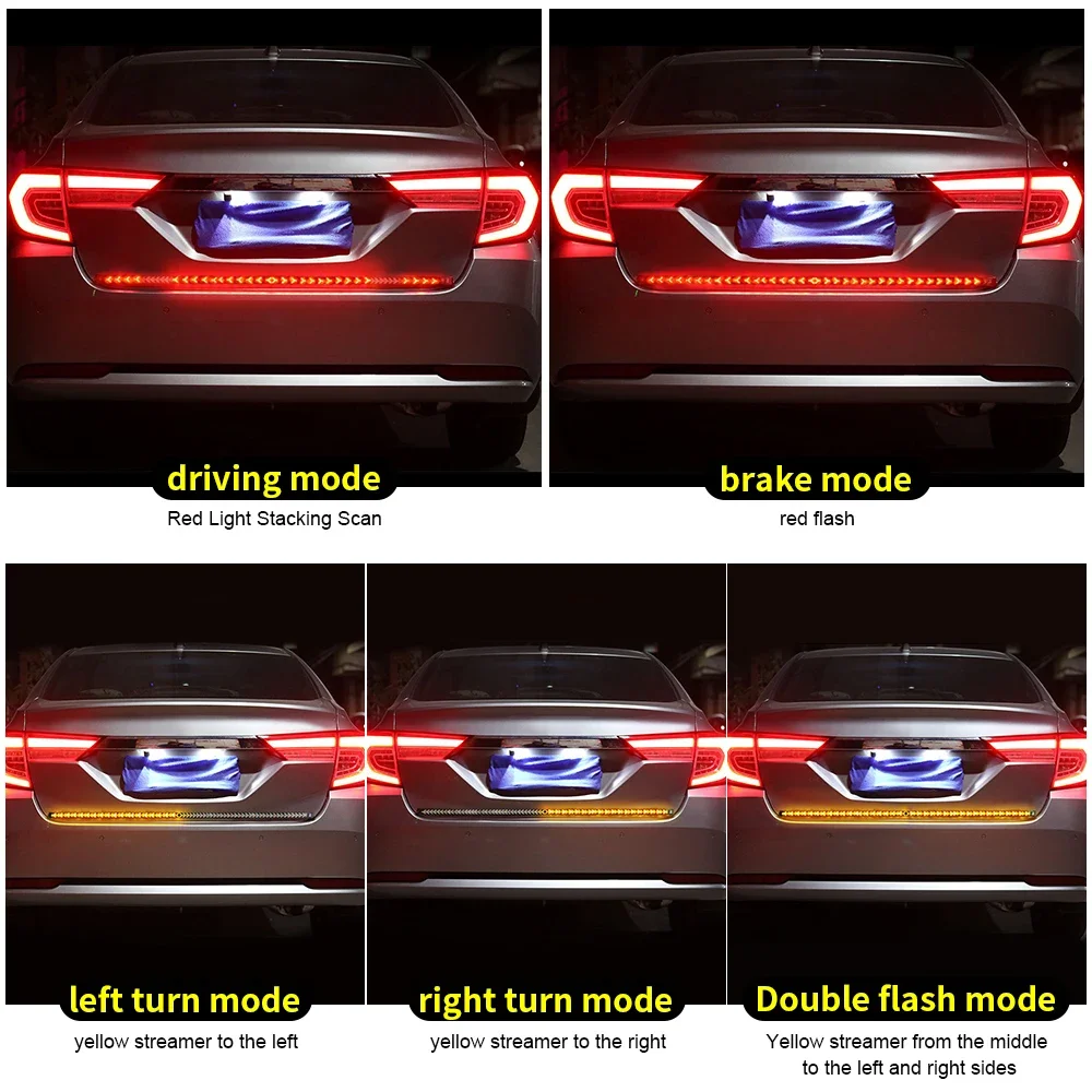 12V 24V Car Truck LED Tailgate Light Strip Turn Signal Lamp Tail light Bar Dynamic Flowing Warning Brake Reverse For Pickup Jeep