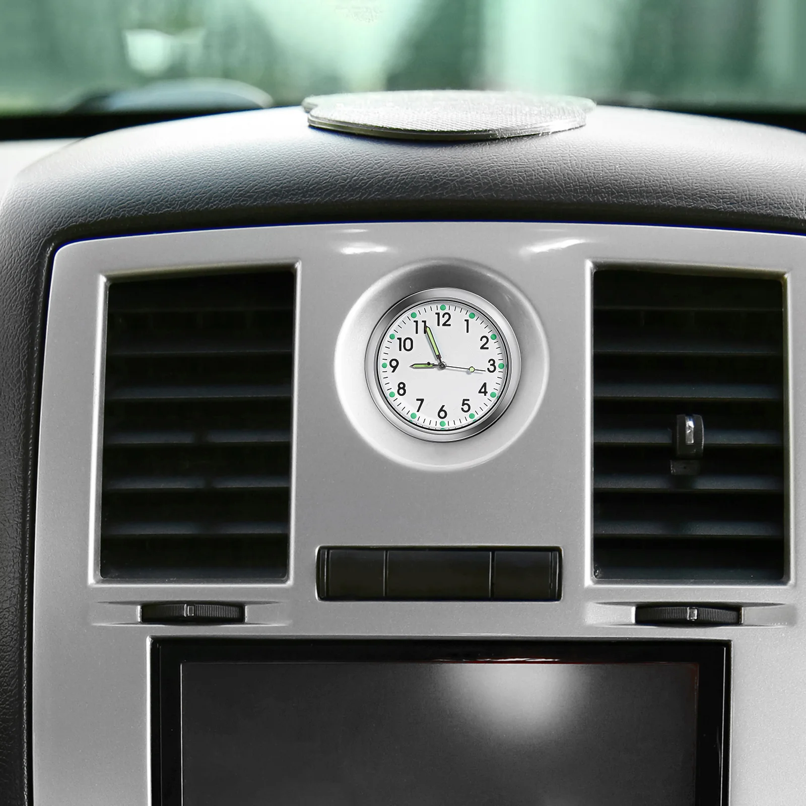 

2pcs Dashboard Small Round Analog Stick On Mini Luminous Pocket For Vehicle Dashboards Analog Clock Dashboard Clock Stick On