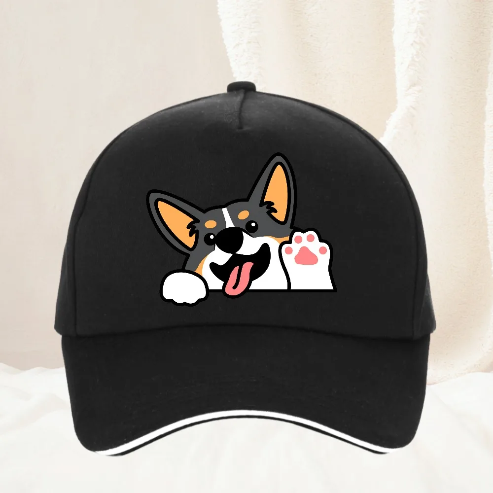 

Cute corgi baseball cap for men and women outdoor travel hiking sunscreen hat leisure adjustable Hip Hop Hat for Adult
