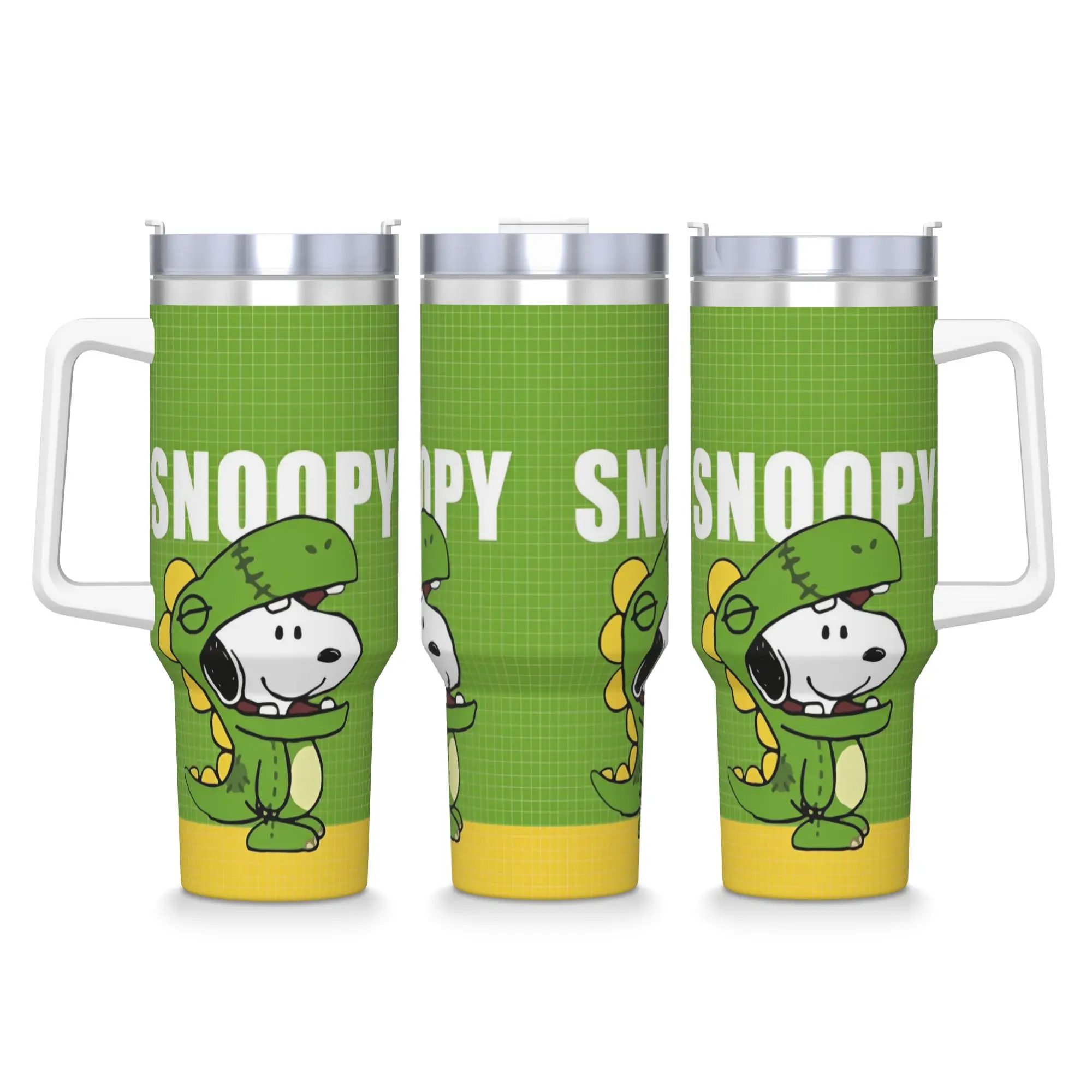 

Арахис Вудсток с друзьями Автомобильные кружки с соломинкой для вождения горячих напитков Бутылка для воды сохраняет тепло 40 унций Термокружка