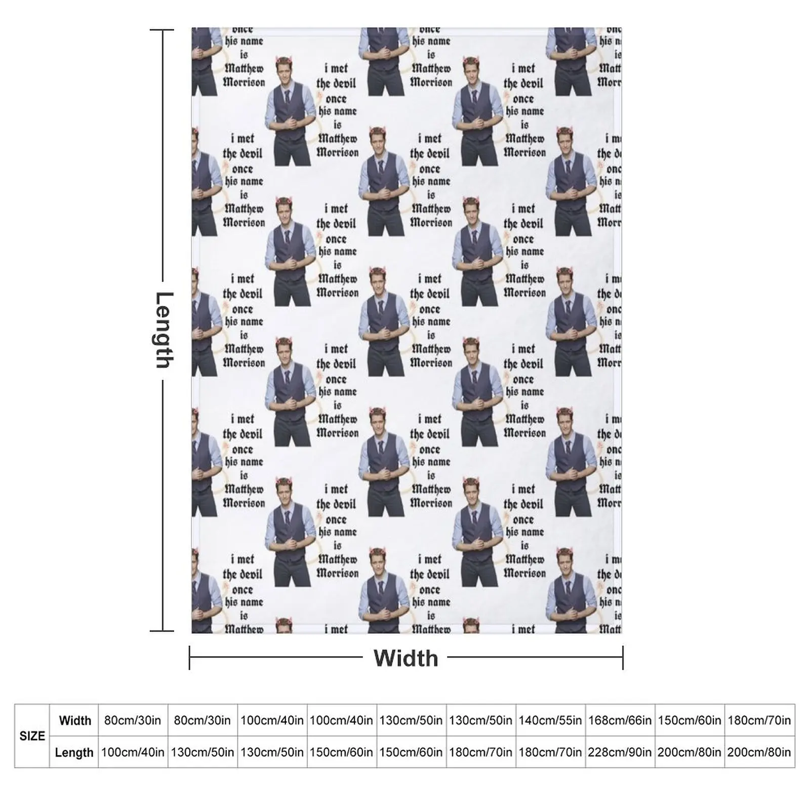 I met the devil once his name is matthew morrison Throw Blanket couch cozy soft plush fuzzy picnic outdoor blanket