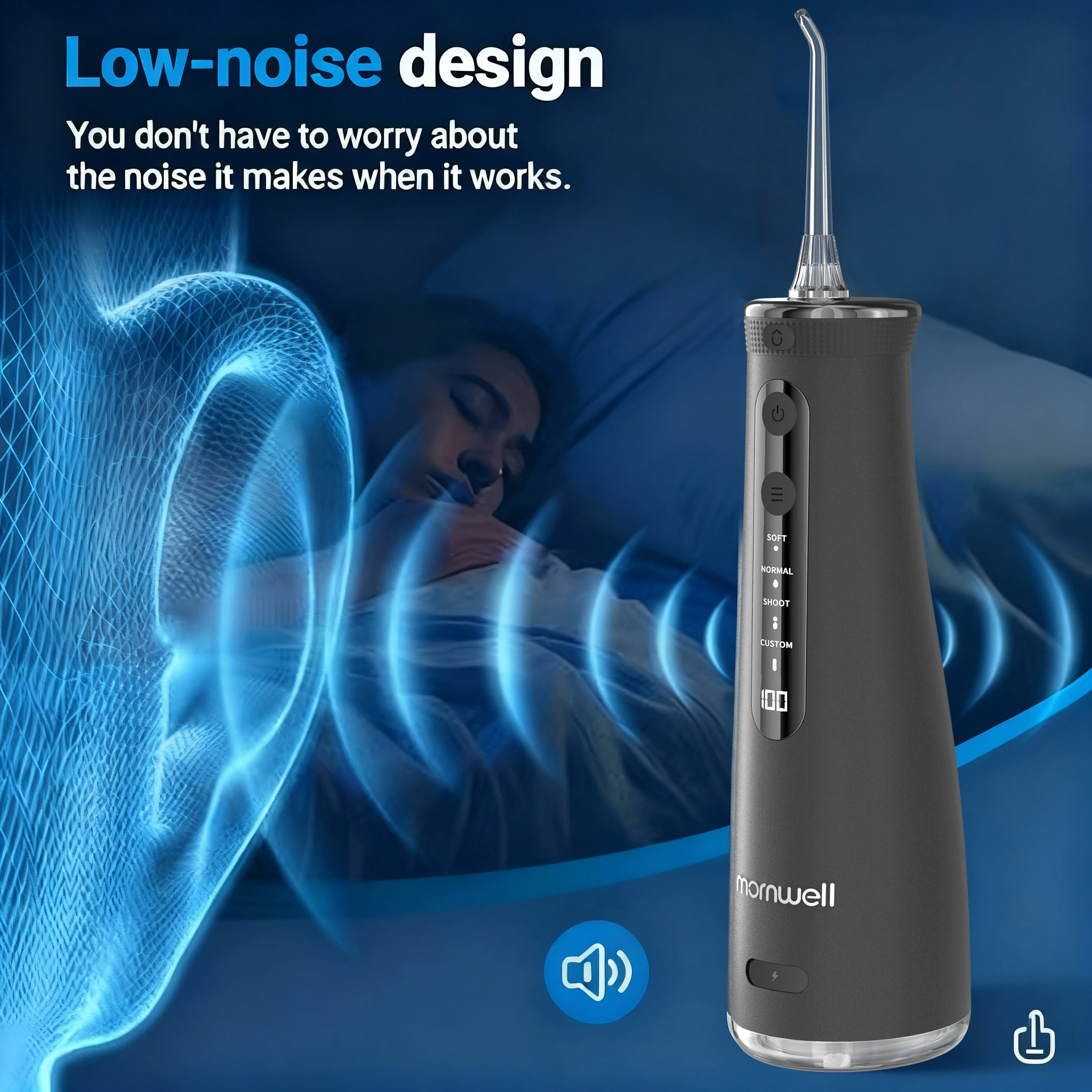 

Cordless Water Flossers for Teeth 270 ML Portable OLED Display Dental Flosser with 4 Modes 4 Jet Tips for Home and Travel