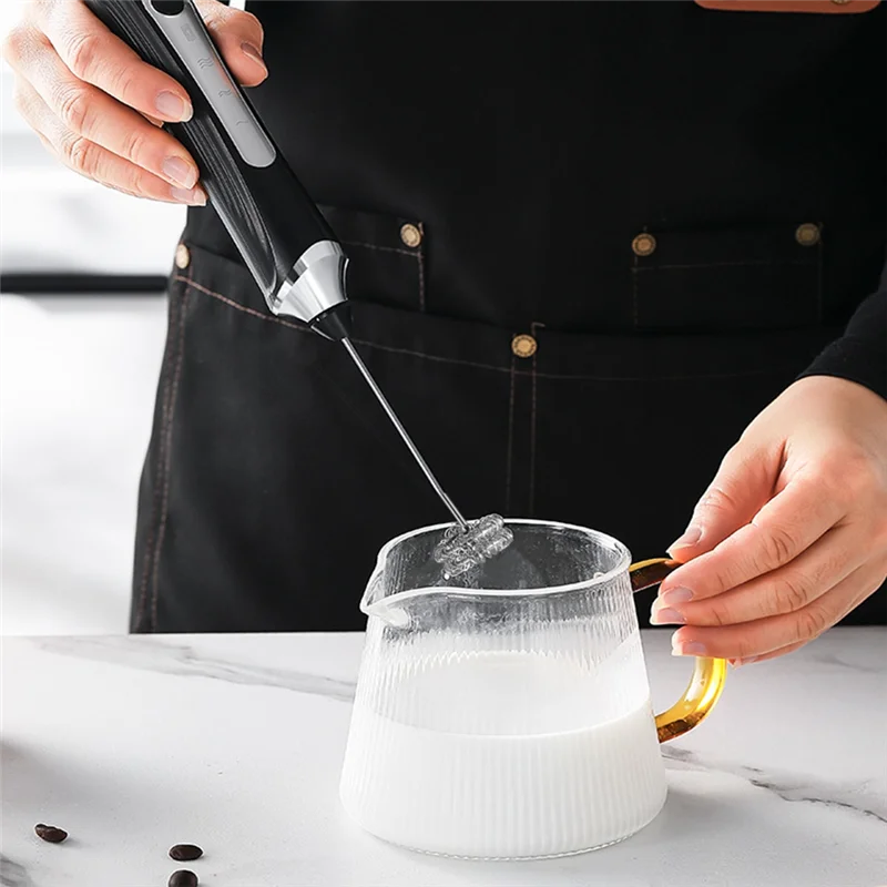 

ABBZ-Automatic Rotary Whisk Stirrer Cream Whipper Handheld Small Stirring Stick White