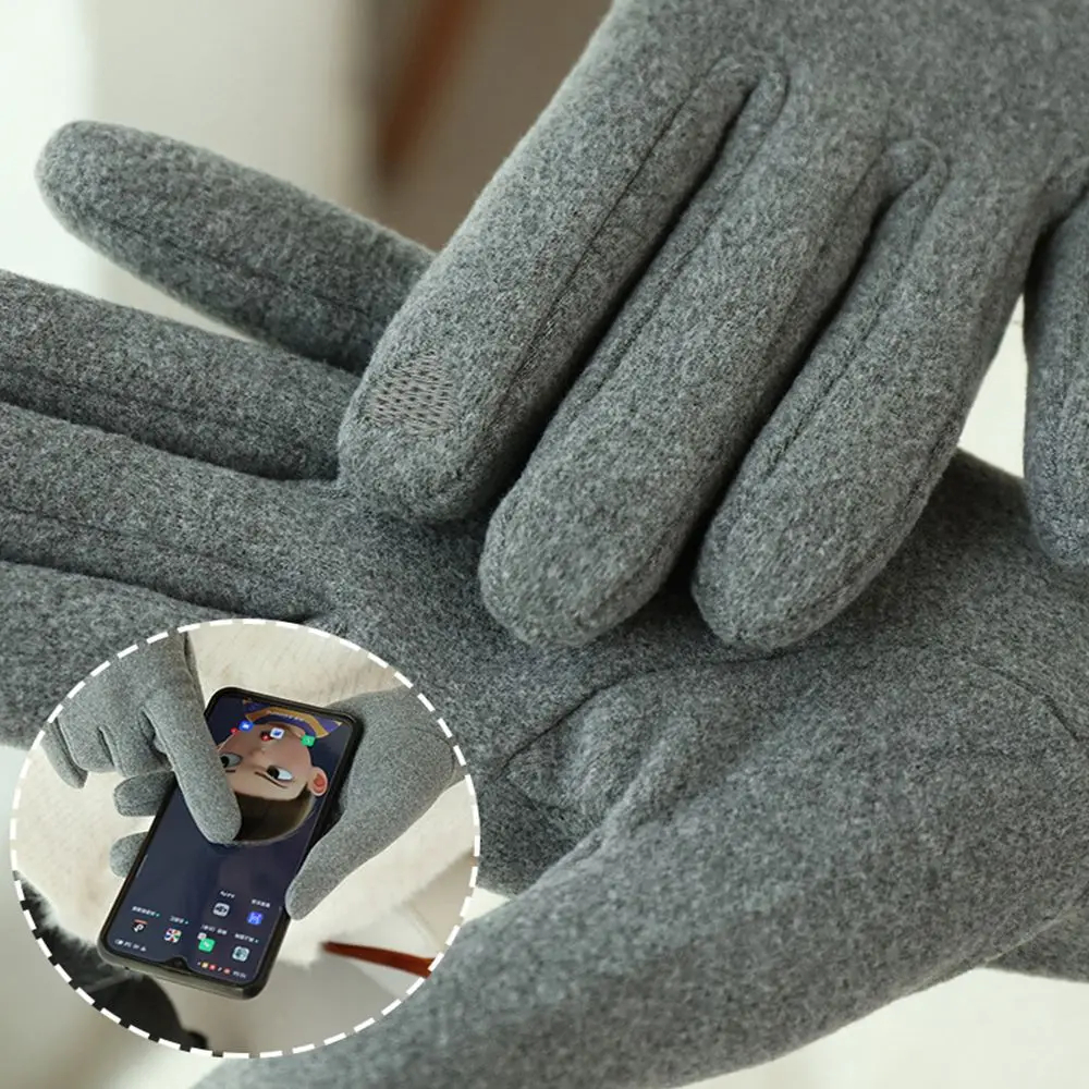 Теплые мягкие перчатки для езды на велосипеде на открытом воздухе, бархатные женские перчатки из флиса, перчатки с сенсорным экраном, варежки в корейском стиле
