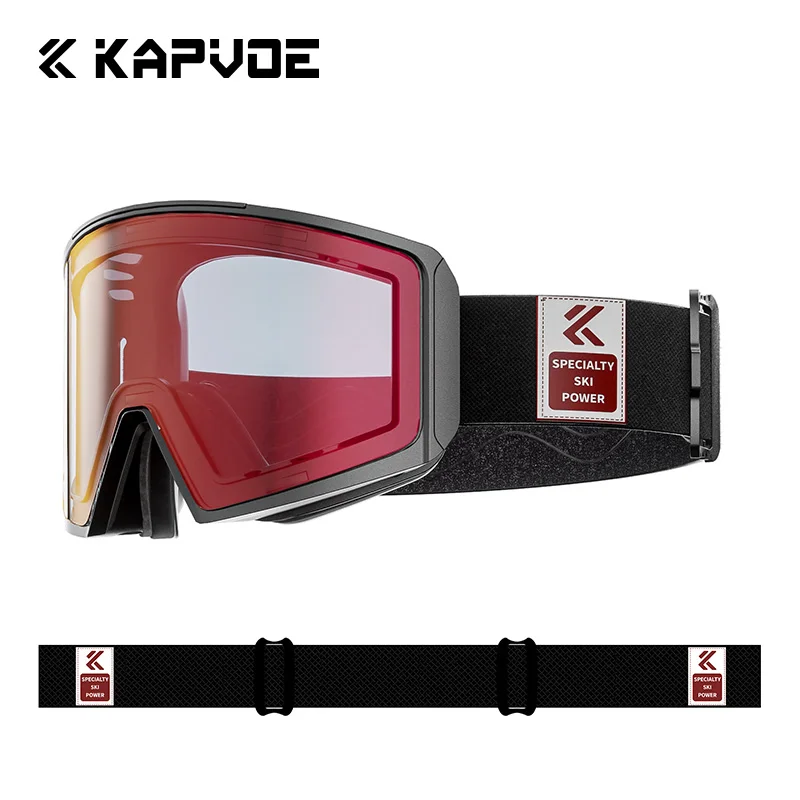 KAPVOE Winter Ski Goggles Snow Glasses Men UV400 Anti-fog Skiing Eyewear Outdoor Snowmobile Snowboard Skiing Sports Protect mask