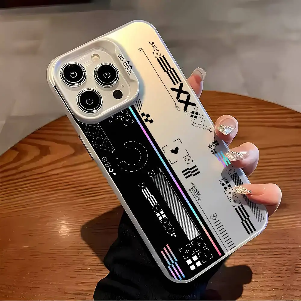 C-CSGO-funda de teléfono con estampado de corriente, funda de moda para IPhone 16 15 14 13 12 11 Mini Pro Max X XR XSMAX 8 7 Plus, parte trasera mate anticaída C