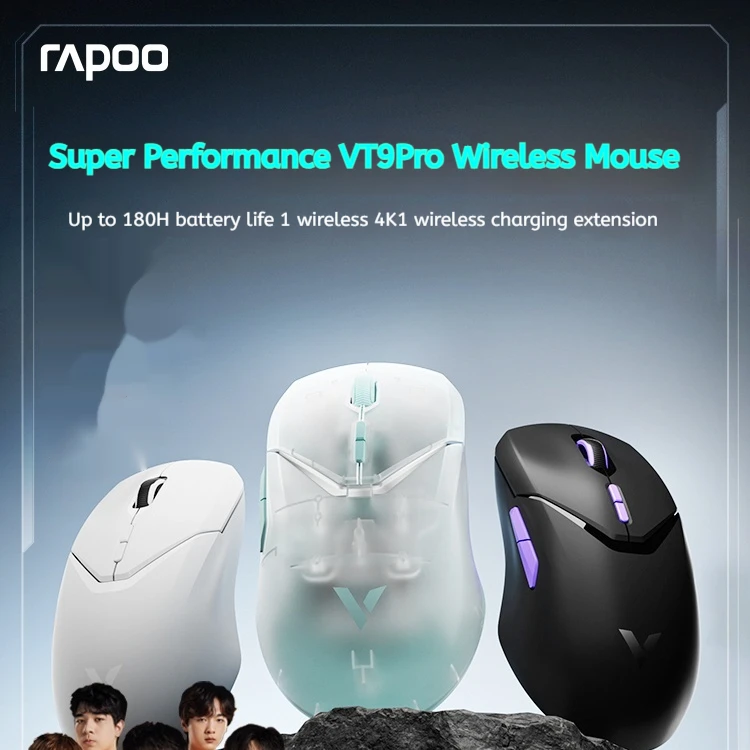 RAPOO VT9PRO Gaming Mouse Dual Mode Wireless Paw3395 Sensor Lightweight 8K Polling Rate Customized Gaming Mouse Pc Accessories