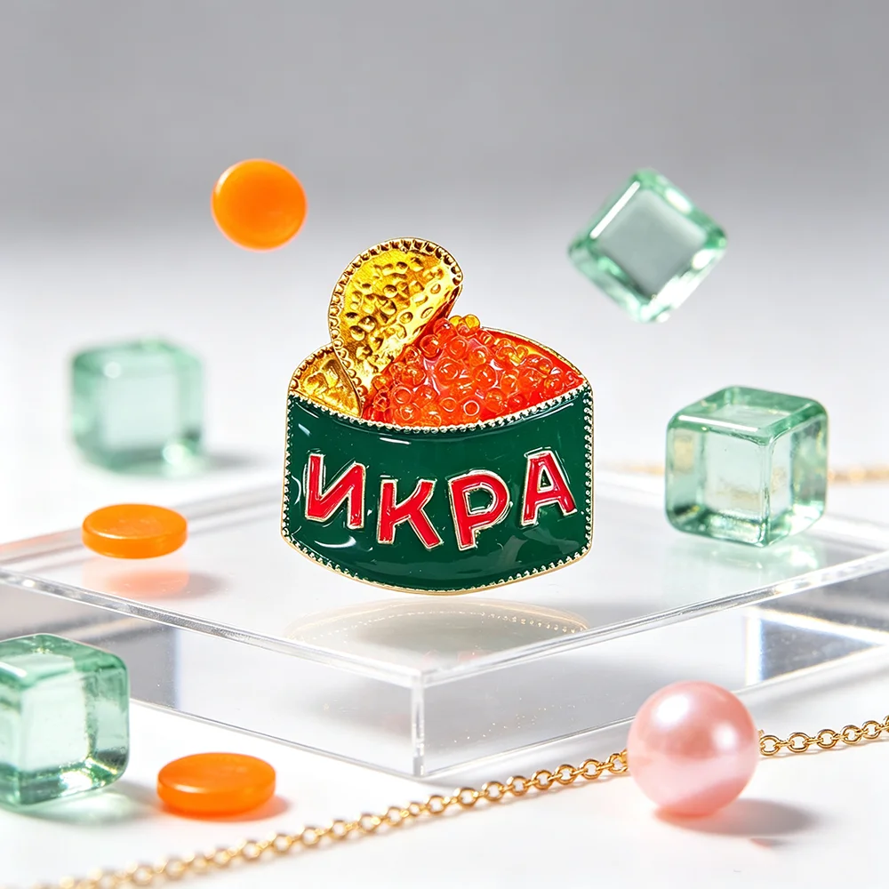 Novelty Canned Caviar Enamel P - огляд і ціна Russian Food Snacks