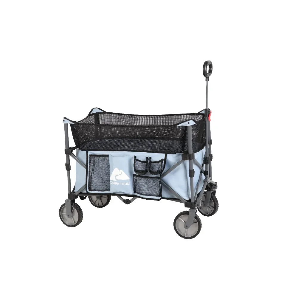 

New Adult Height Adjustable Quad Fold Camping Cart Wagon, Blue