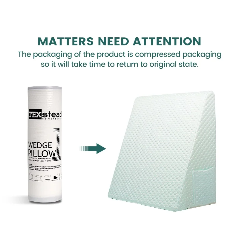 Wedge Pillow for Sleeping Bed,Air Layer Memory Foam for Back, Leg, and Knee Pain Relief Triangle Pillow with Removable Cover