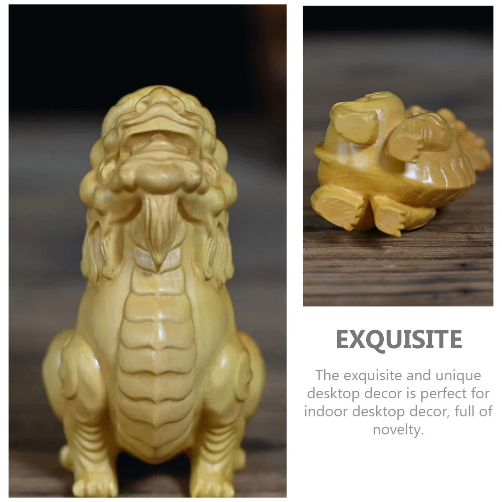 

Carving Wooden Beasts Statue Beasts Statue Small For Office Desktop Decor Handicraft Wooden Craft Ornament