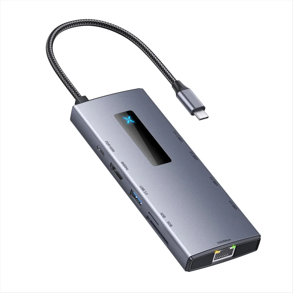 Super Sale 10-In-1 Type-C HUB 4K 60Hz USB C Hub Type C to Ethernet Port PD 100W USB 3.0 Hub SD/TF Card Slot for Laptop Tablet